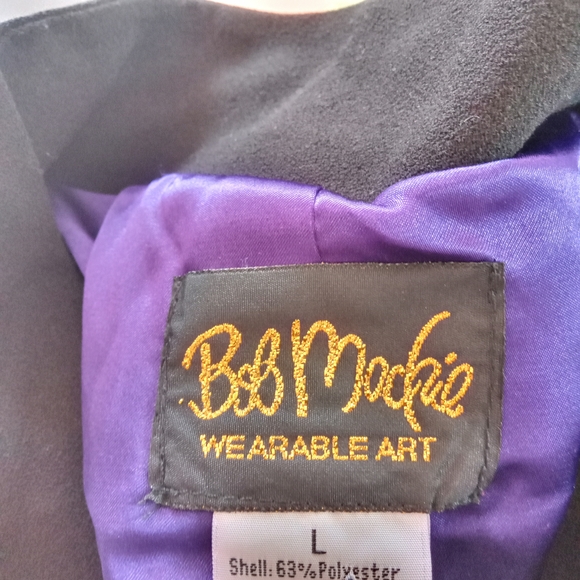 Bob Mackie Wearable Art Embroidered Black Women's Jacket Women's Size L - Picture 11 of 12